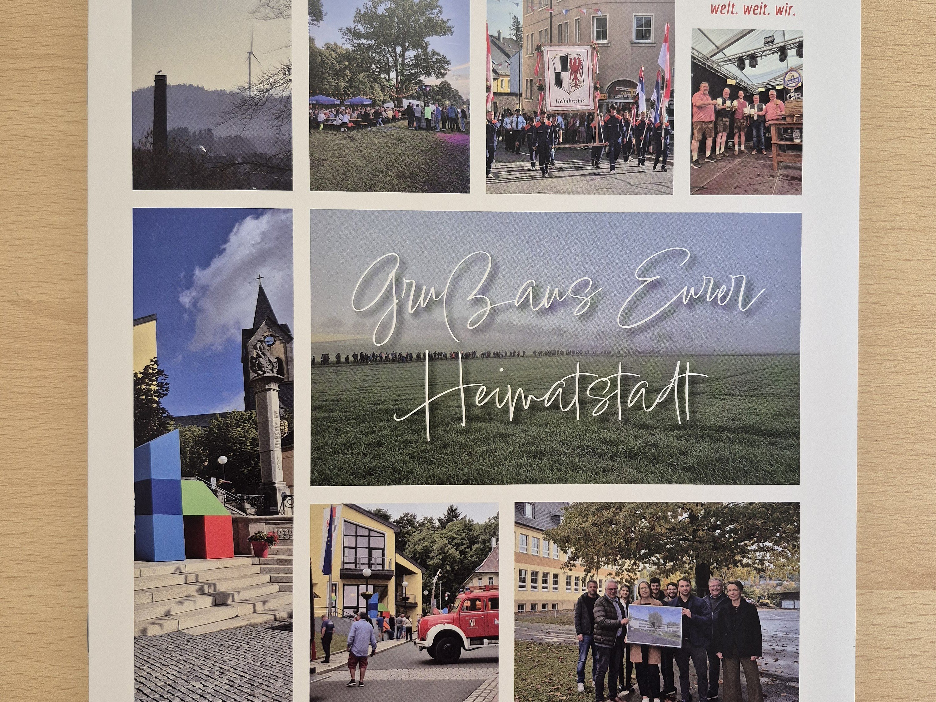 Heimatbrief 2025 Das Titelbild als Bildercollage Helmbrechtser Fotos aus dem Jahr 2025 des Heimatbriefes