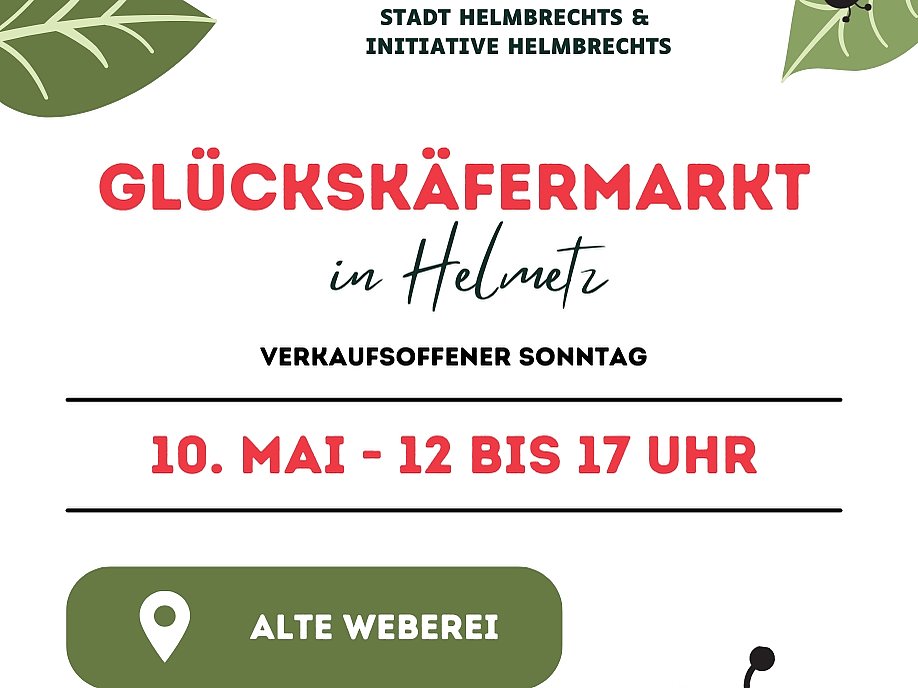 Glückskäfermarkt Flyer zum Glückskäfermarkt der am 10. Mai von 12 bis 17 Uhr in Helmbrechts stattfindet